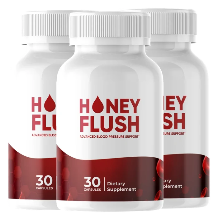Honey Flush three bottle pack of blood pressure support capsules
